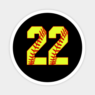 Fastpitch Softball Number 22 #22 Softball Shirt Jersey Uniform Favorite Player Biggest Fan Magnet